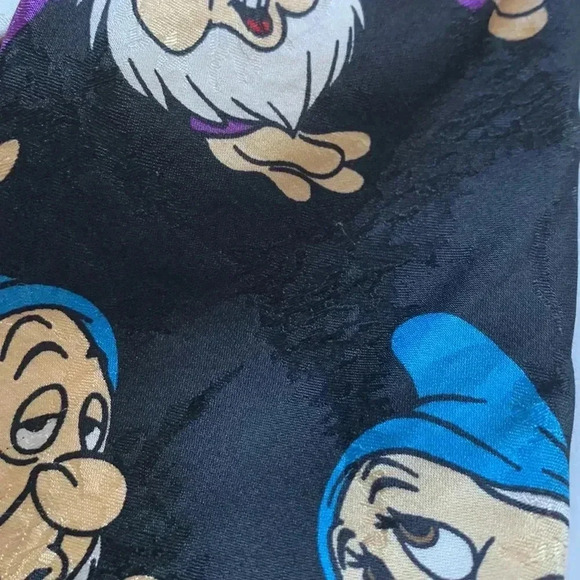 Disney textured Black, 100% silk tie with  the seven dwarfs - Picture 2 of 4